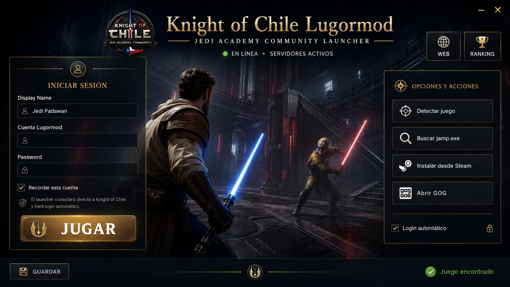 Vista previa del launcher Knight of Chile